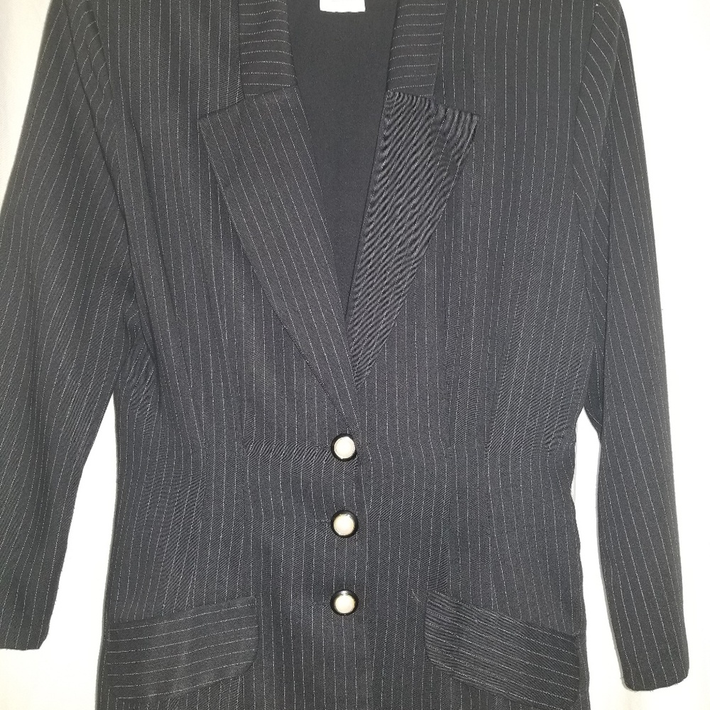 Blazer black with white pin stripes
